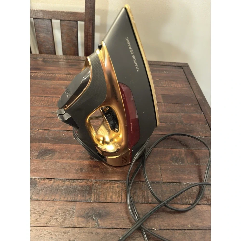 CHI Professional Steam Iron Titanium Infused Ceramic Soleplate 1700W Gold